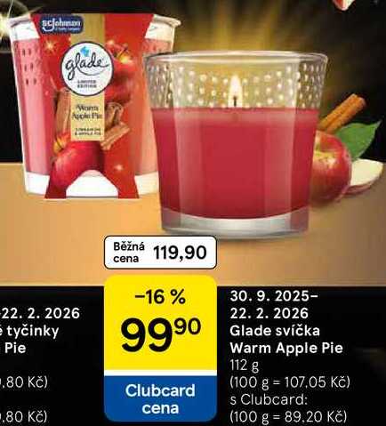 Glade svíčka Warm Apple Pie, 112 g  