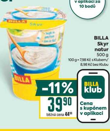 BILLA Skyr natur 500 g