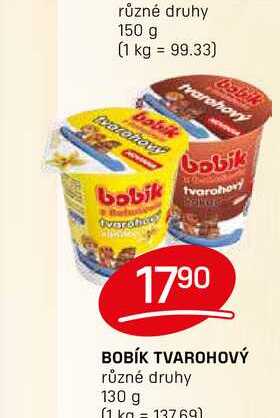 BOBÍK TVAROHOVÝ různé druhy 130 g