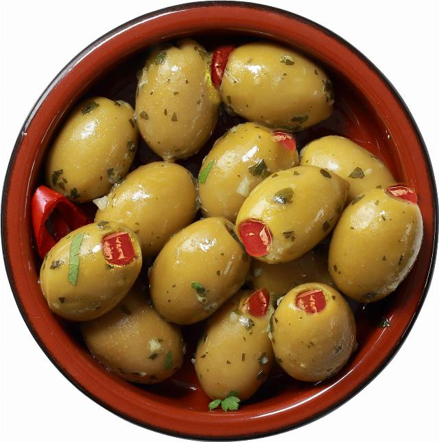 Perla Zelené olivy s paprikovou pastou