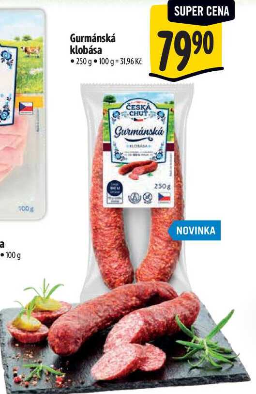 Gurmánská klobása, 250 g 