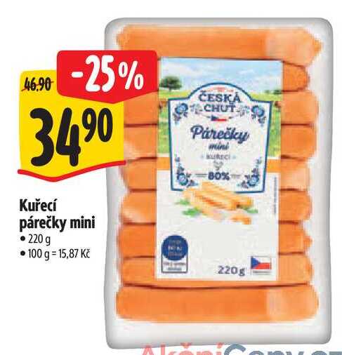 Kuřecí párečky mini, 220 g