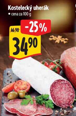 Kostelecký uherák, cena za 100 g  