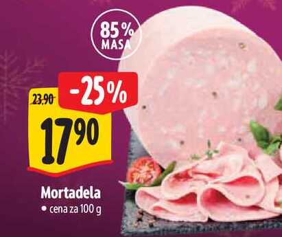 Mortadela, cena za 100 g  