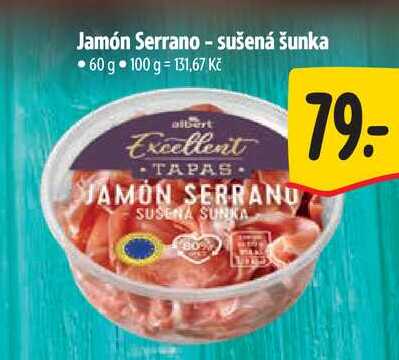 Jamón Serrano - sušená šunka, 60 g