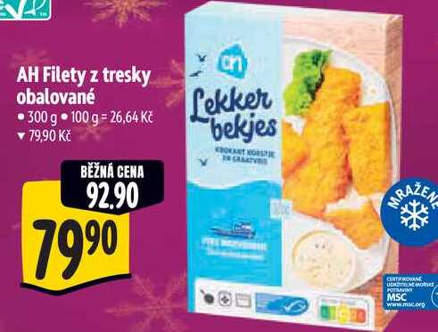 AH Filety z tresky obalované, 300 g