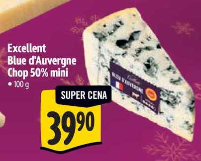Excellent Blue d'Auvergne Chop 50% mini, 100 g 