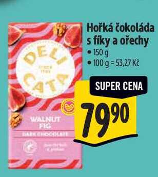 Hořká čokoláda s fíky a ořechy, 150 g 