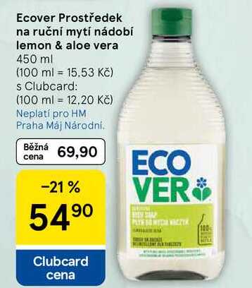Ecover Prostředek na ruční mytí nádobí lemon & aloe vera, 450 ml