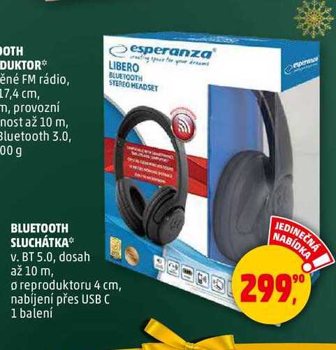 BLUETOOTH SLUCHÁTKA, 1 balení