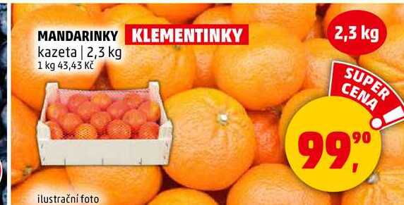 MANDARINKY KLEMENTINKY kazeta, 2,3 kg