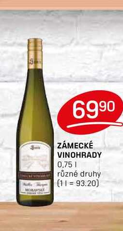 ZÁMECKÉ VINOHRADY 0,75l