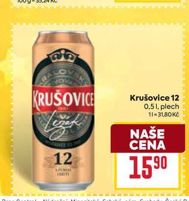 Krušovice 12 0,51, plech