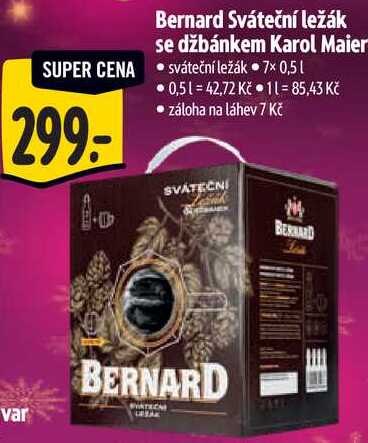 Bernard Sváteční ležák se džbánkem Karol Maier, 7x 0,5 l