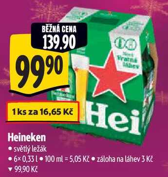 Heineken, 6x 0,33 l