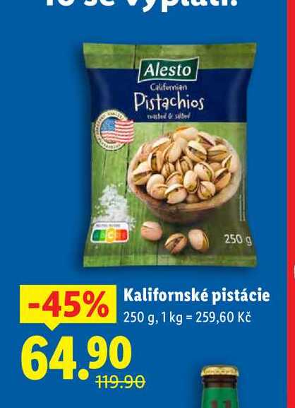 Kalifornské pistácie, 250 g