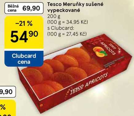 Tesco Meruňky sušené vypeckované, 200 g