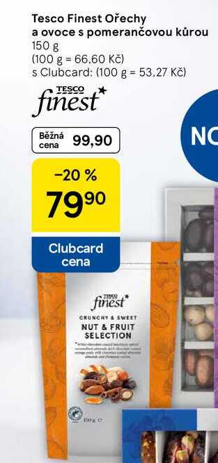Tesco Finest Ořechy a ovoce s pomerančovou kůrou, 150 g  