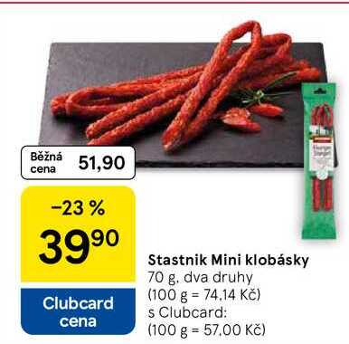 Stastnik Mini klobásky, 70 g
