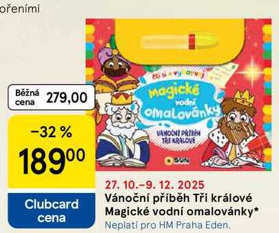 Vánoční příběh Tři králové Magické vodní omalovánky