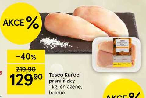 Tesco Kuřecí prsní řízky, 1 kg, chlazené. balené 