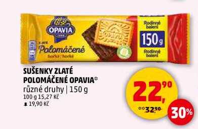 SUŠENKY ZLATÉ POLOMÁČENÉ OPAVIA, 150 g