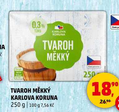 TVAROH MĚKKÝ KARLOVA KORUNA, 250 g