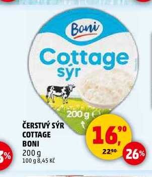ČERSTVÝ SÝR COTTAGE BONI, 200 g