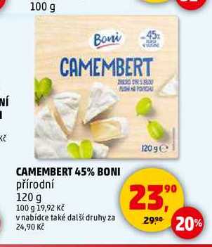 CAMEMBERT 45% BONI, 120 g