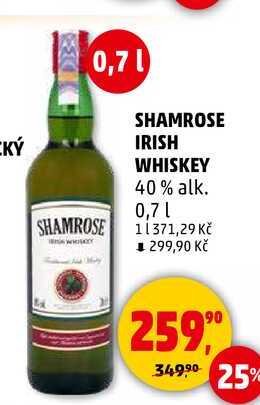 SHAMROSE IRISH WHISKEY, 0,7 l