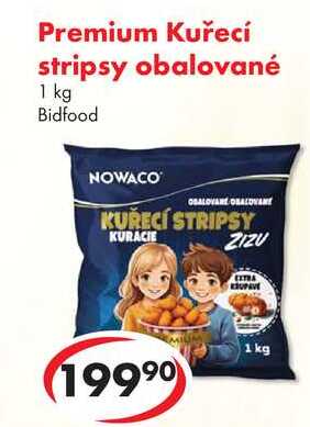 Premium Kuřecí stripsy obalované, 1 kg