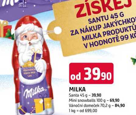 MILKA Santa 45 g 