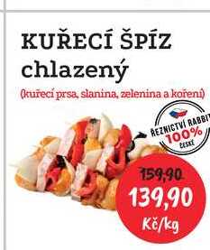 KUŘECÍ ŠPÍZ chlazený (kuřecí prsa, slanina, zelenina a koření) 1kg  