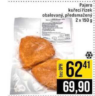 Pajero kuřecí řízek obalovaný, předsmažený 2 x 150 g