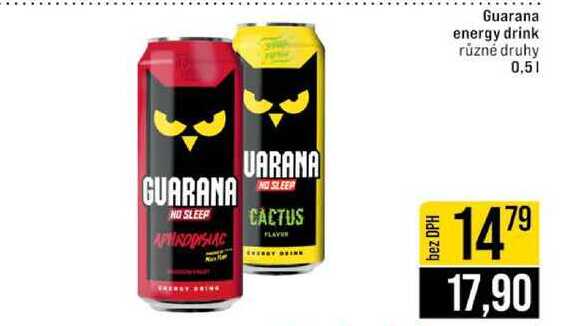 Guarana energy drink různé druhy 0,5l
