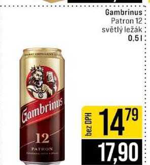 Gambrinus Patron 12 světlý ležák 0,5l v akci