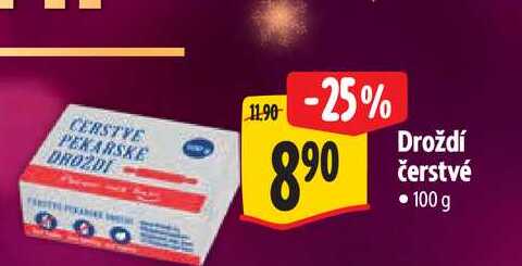   Droždí čerstvé  100 g  