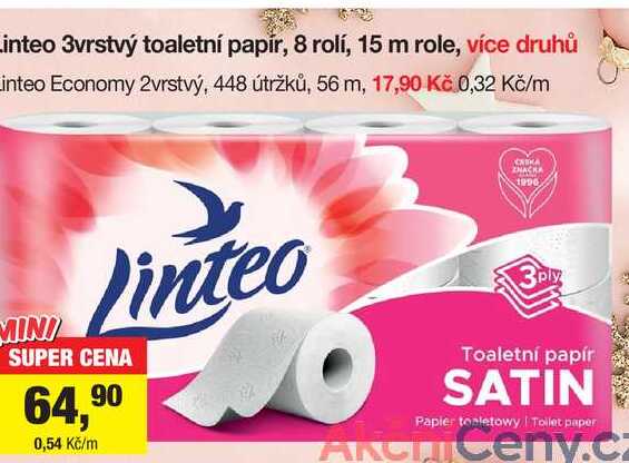 Linteo Economy 2vrstvý, 448 útržků, 56 m