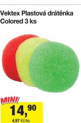 Vektex Plastová drátěnka Colored 3 ks