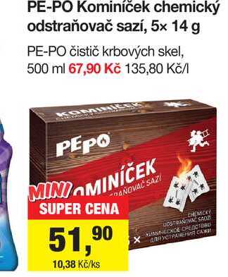 PE-PO Kominíček chemický odstraňovač sazí, 5x 14 g