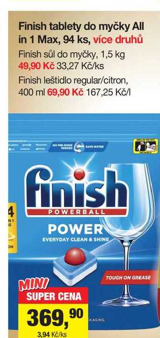 Finish tablety do myčky All in 1 Max, 94 ks, více druhů
