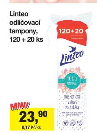 Linteo odličovací tampony, 120 + 20 ks