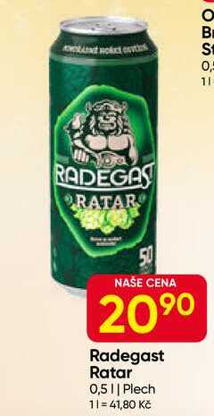 Radegast Ratar 0,5l plech