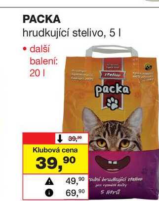 PACKA hrudkující stelivo, 5l