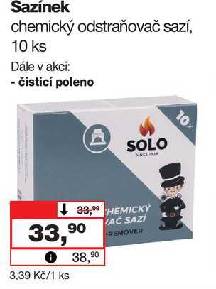 Sazínek chemický odstraňovač sazí, 10 ks