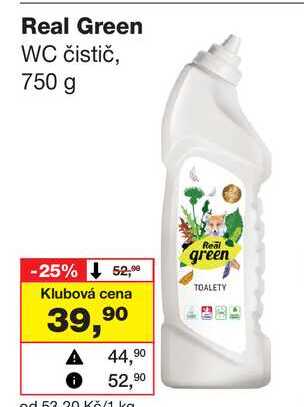 Real Green WC čistič, 750 g