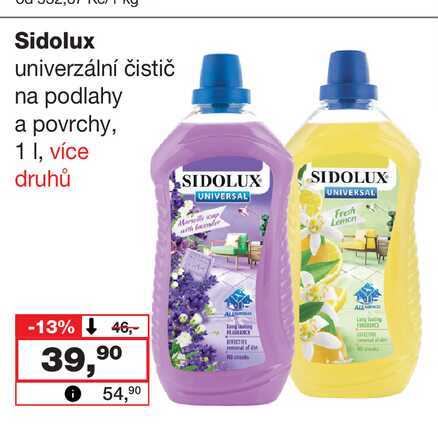 Sidolux univerzální čistič na podlahy a povrchy, 1l