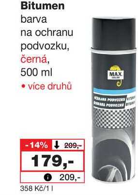 Bitumen barva na ochranu podvozku, černá, 500 ml