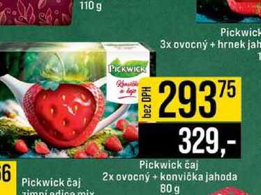 Pickwick čaj 2x ovocný + konvička jahoda 80 g