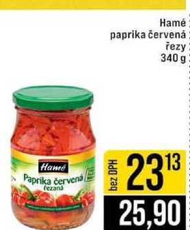 Hamé paprika červená řezy 340 g